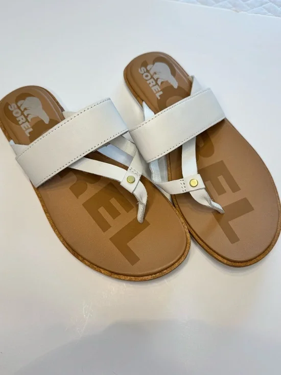White SorelFlat Sandals - Picture 3 of 5